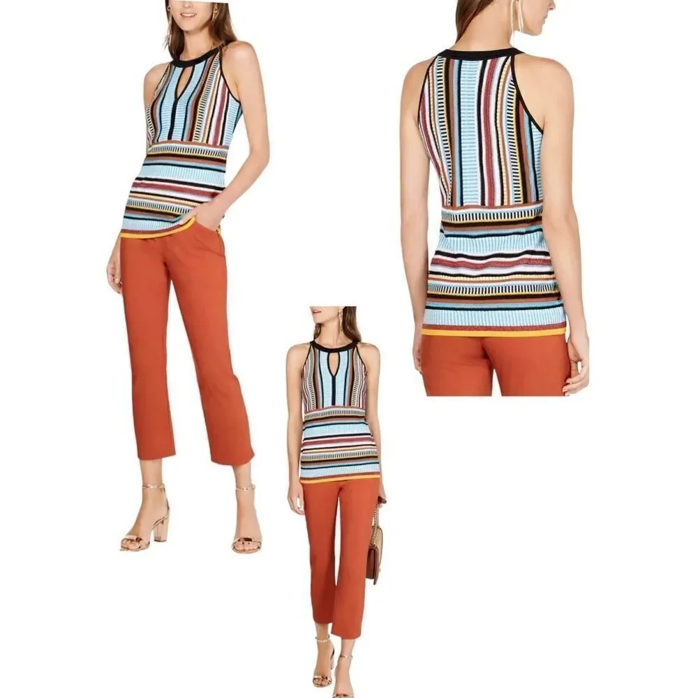 INC International Concepts Striped Knit Halter Top - Picture 3 of 7